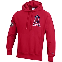 Sweat à capuche Champion Scarlet Los Angeles Angels en chenille tissée inversée pour homme