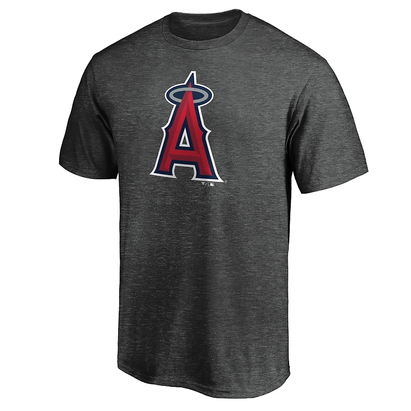 Men's Charcoal Los Angeles Angels Official Logo T-Shirt