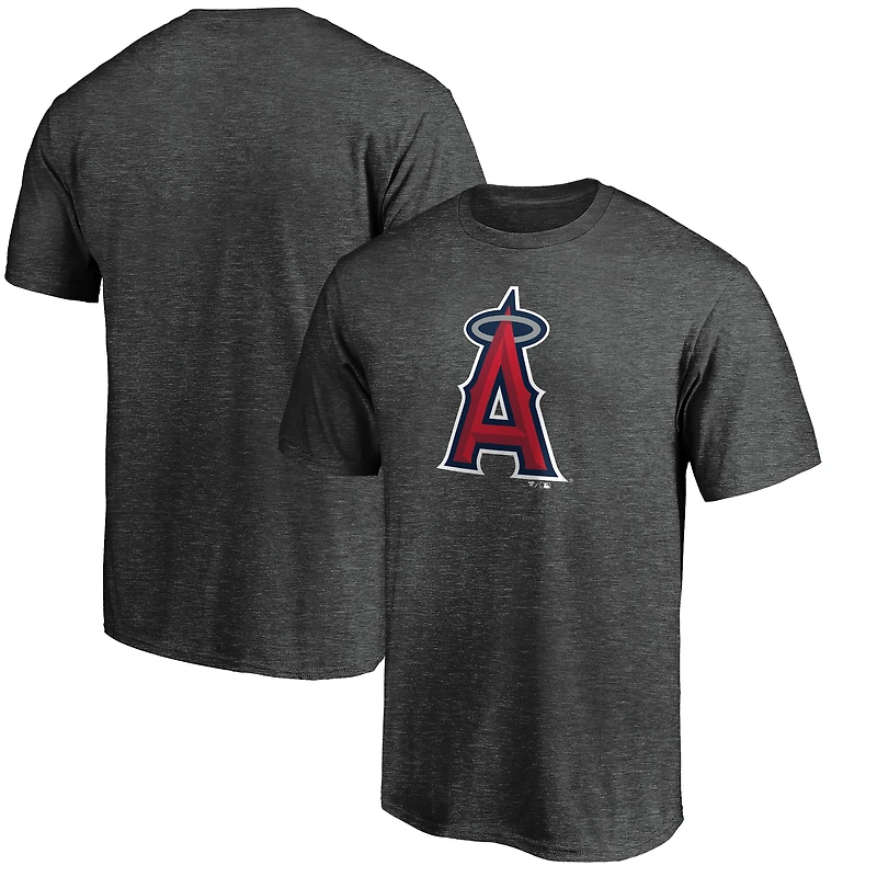 Men's Charcoal Los Angeles Angels Official Logo T-Shirt