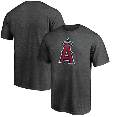 Men's  Charcoal Los Angeles Angels Official Logo T-Shirt