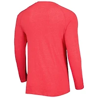 T-shirt Henley à manches longues raglan Los Angeles Angels Inertia pour homme Concepts Sport rouge
