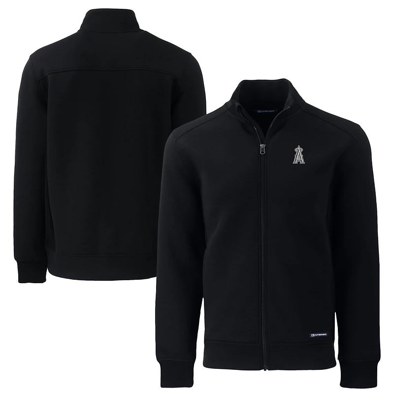 Veste zippée intégrale Roam Eco recyclée noire pour homme des Los Angeles Angels, modèle grande taille, Cutter & Buck