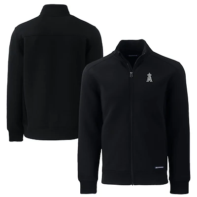 Veste zippée intégrale Roam Eco recyclée noire pour homme des Los Angeles Angels, modèle grande taille, Cutter & Buck