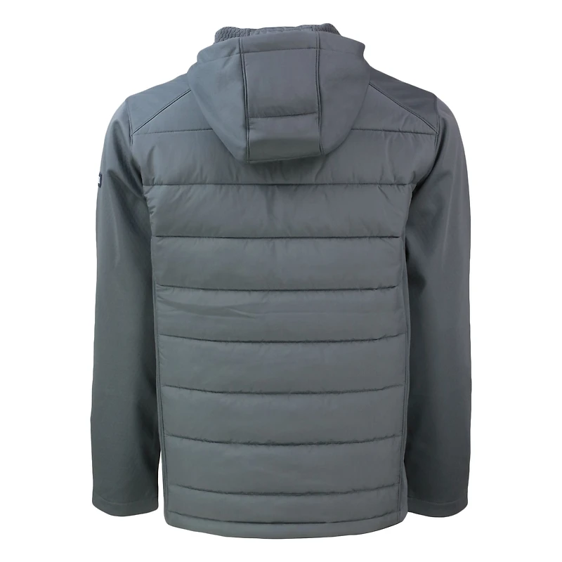 Sweat à capuche zippé hybride en softshell recyclé Evoke gris Los Angeles Angels pour homme, Cutter & Buck