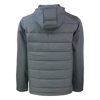Sweat à capuche zippé hybride en softshell recyclé Evoke gris Los Angeles Angels pour homme, Cutter & Buck