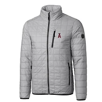 Men's Cutter & Buck Gray Los Angeles Angels Rainier Eco Insulated Full-Zip Puffer Jacket