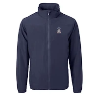 Men's Cutter & Buck  Navy Los Angeles Angels Americana Logo Charter Eco Knit Recycled Full-Zip Jacket