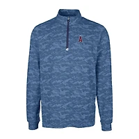 Pull-over extensible à imprimé camouflage Traverse pour homme, bleu marine, Los Angeles Angels, coupe Cutter & Buck, taille grande et