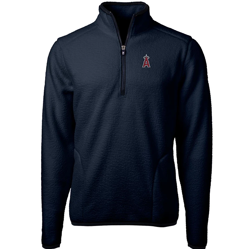 Veste polaire à fermeture éclair quart de tour pour homme, bleu marine, Cutter & Buck, Los Angeles Angels Cascade Eco Sherpa