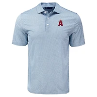 Men's Cutter & Buck Navy Los Angeles Angels  Pike Eco Diamond Dot Print Polo