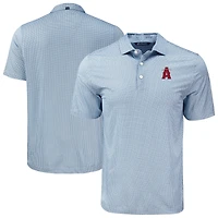 Men's Cutter & Buck Navy Los Angeles Angels  Pike Eco Diamond Dot Print Polo