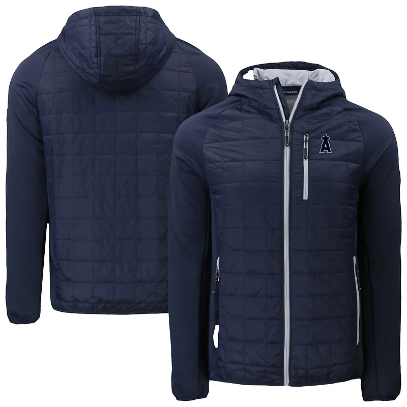 Sweat à capuche zippé PrimaLoft Eco Rainier bleu marine des Los Angeles Angels pour homme Cutter & Buck