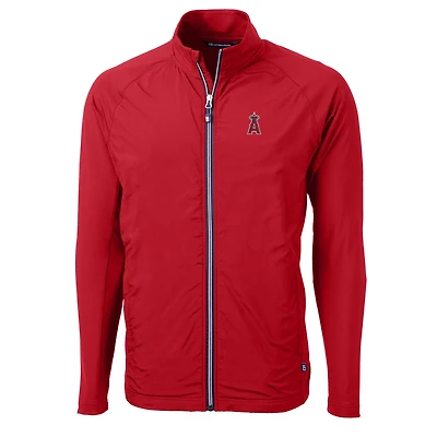 Veste zippée intégrale en tricot écologique Adapt pour homme, couleur rouge, des Los Angeles Angels, de coupe Cutter & Buck, grande et taille