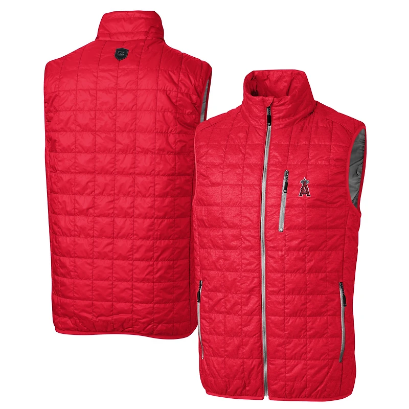Men's  Cutter & Buck Red Los Angeles Angels Big Tall Rainier PrimaLoft® Eco Insulated Full-Zip Puffer Vest