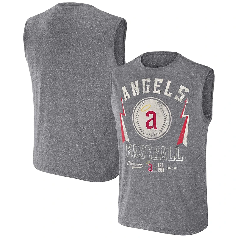 Collection Darius Rucker pour hommes par Fanatics Charcoal Débardeur musculaire coupe décontractée Los Angeles Angels