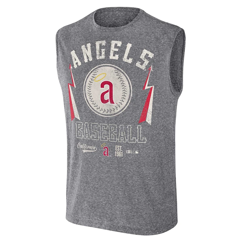 Collection Darius Rucker pour hommes par Fanatics Charcoal Débardeur musculaire coupe décontractée Los Angeles Angels