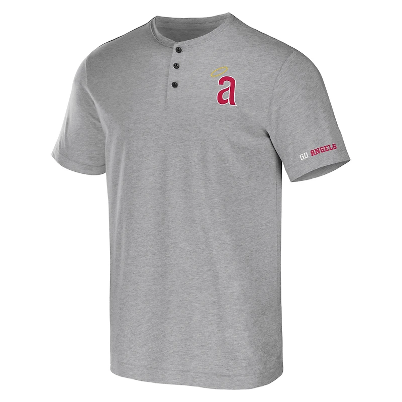 Collection Darius Rucker pour homme par Fanatics T-shirt Los Angeles Angels Henley gris chiné