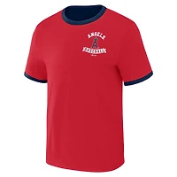 Collection Darius Rucker pour homme par Fanatics - T-shirt réversible Los Angeles Angels Two-Way Ringer rouge/bleu marine