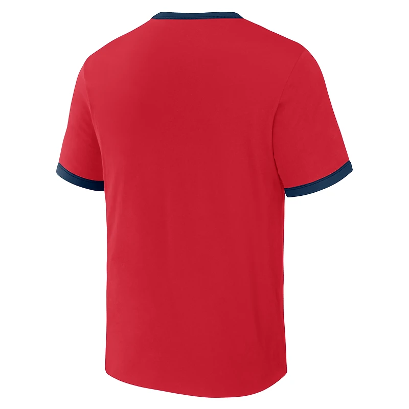 Men's Darius Rucker Collection by Fanatics Red/Navy Los Angeles Angels Two-Way Ringer Reversible T-Shirt