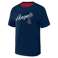 Collection Darius Rucker pour homme par Fanatics - T-shirt réversible Los Angeles Angels Two-Way Ringer rouge/bleu marine