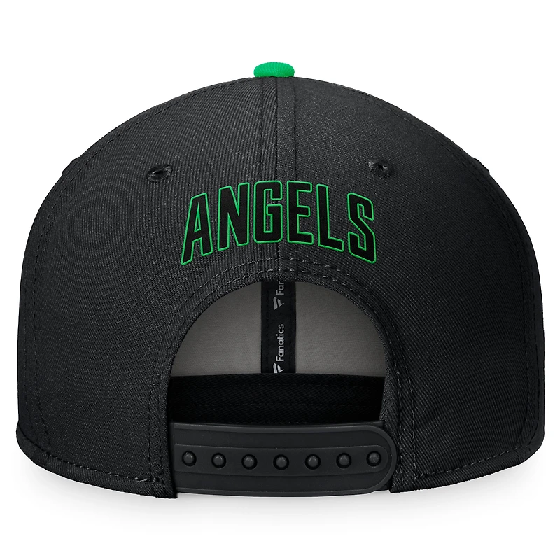 Casquette Snapback Lucky Los Angeles Angels Fanatics noir/vert Kelly pour hommes