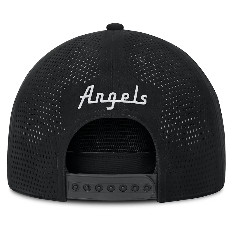 Men's Fanatics Black Los Angeles Angels Front Office Performance A-Frame Adjustable Hat