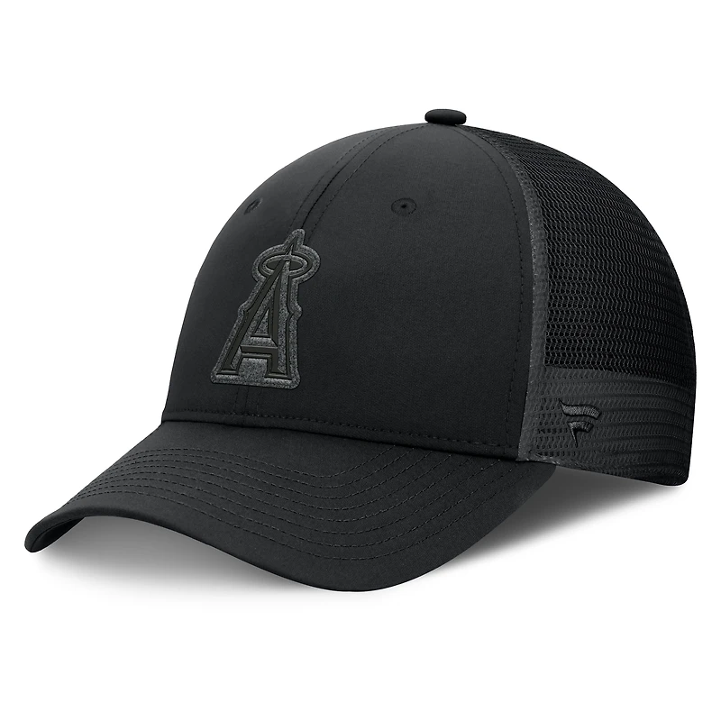 Men's Fanatics Black Los Angeles Angels Launch Adjustable Trucker Hat