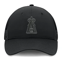 Men's Fanatics Black Los Angeles Angels Launch Adjustable Trucker Hat