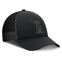 Men's Fanatics Black Los Angeles Angels Launch Adjustable Trucker Hat