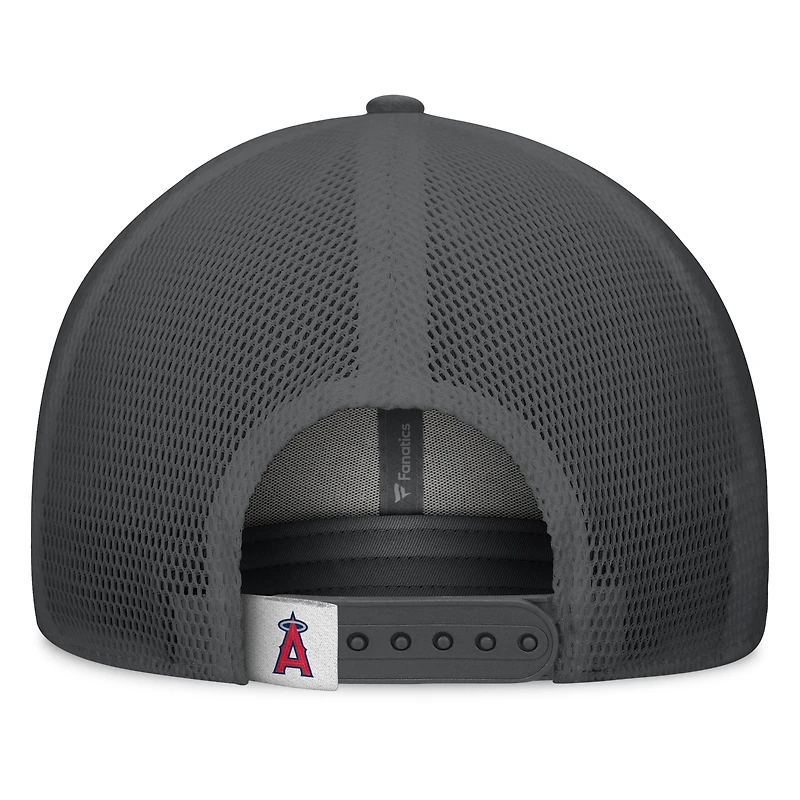 Men's Fanatics Gray/Graphite Los Angeles Angels A-Frame Trucker Adjustable Hat