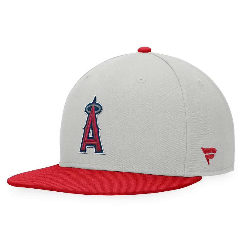 Men's Fanatics Gray/Red Los Angeles Angels Glory Days Two-Tone Snapback Hat