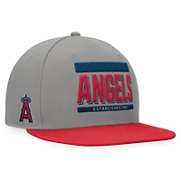 Men's Fanatics Gray/Red Los Angeles Angels Line Drive Two-Tone Snapback Hat
