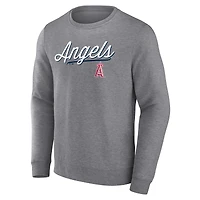 Men's Fanatics Heather Gray Los Angeles Angels Simplicity Pullover Sweatshirt