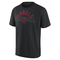 Men's Fanatics  Los Angeles Angels Black Out Heavyweight T-Shirt