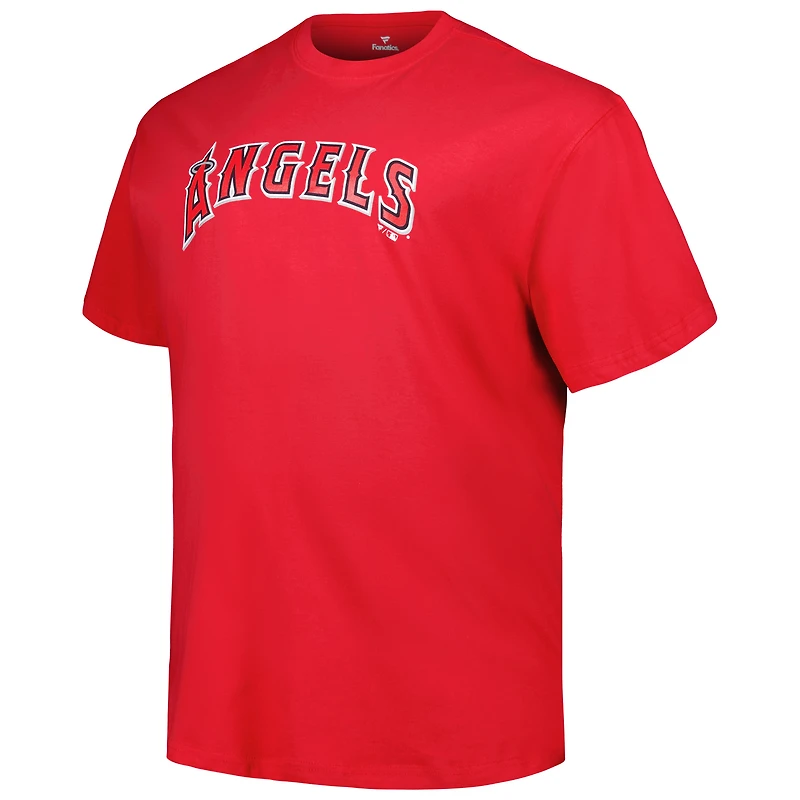 T-shirt Fanatics Mike Trout rouge pour homme, grand et grand, avec nom numéro des Los Angeles Angels