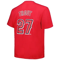 T-shirt Fanatics Mike Trout rouge pour homme, grand et grand, avec nom numéro des Los Angeles Angels