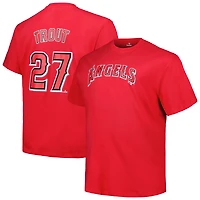 T-shirt Fanatics Mike Trout rouge pour homme, grand et grand, avec nom numéro des Los Angeles Angels