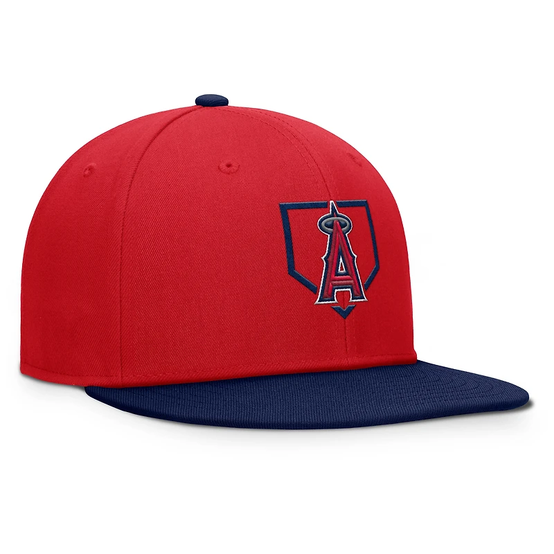 Men's Fanatics Red/Navy Los Angeles Angels Batter's Box Snapback Hat
