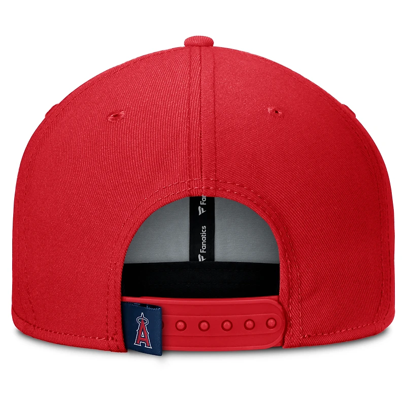 Casquette Snapback Fanatics rouge/bleu marine Los Angeles Angels Clubhouse Splitter pour homme
