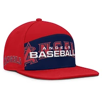 Casquette Snapback Fanatics rouge/bleu marine Los Angeles Angels Clubhouse Splitter pour homme