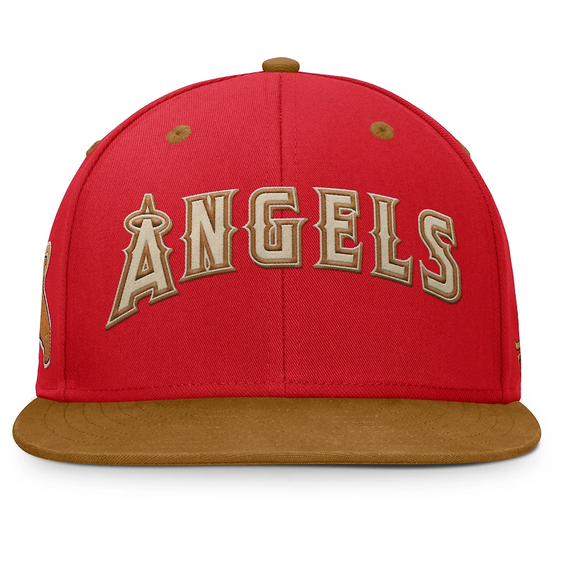 Men's Fanatics Red/Tan Los Angeles Angels Splinter Fitted Hat