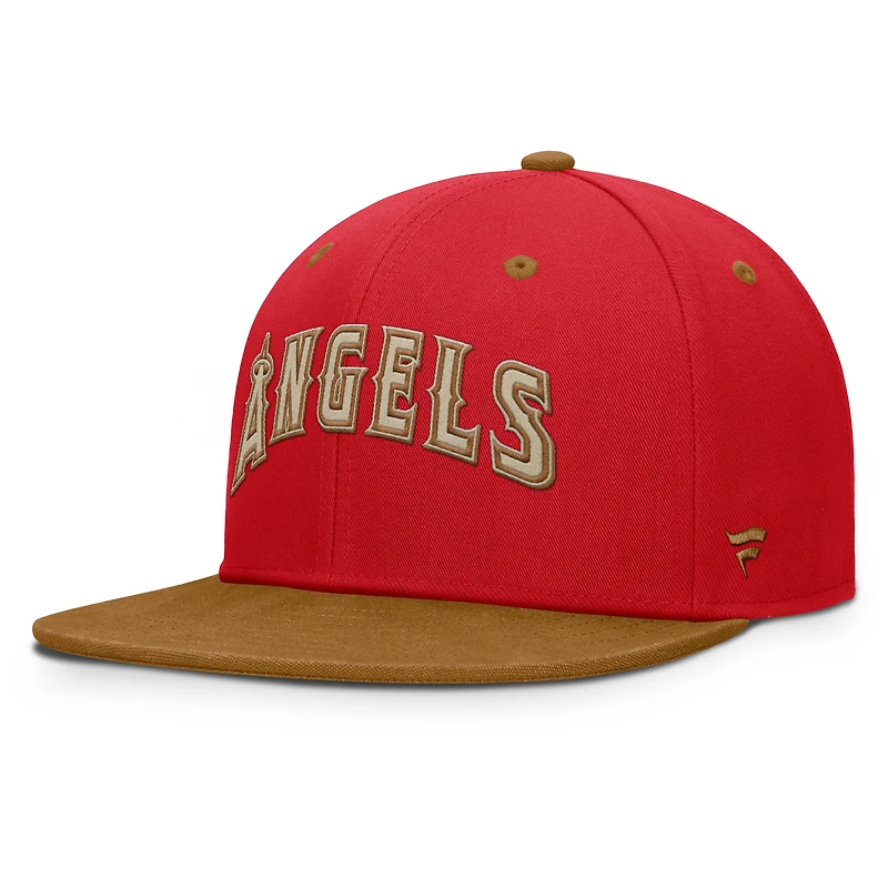 Casquette ajustée Splinter rouge/beige des Los Angeles Angels Fanatics pour homme