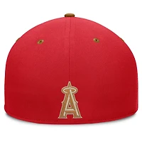 Men's Fanatics Red/Tan Los Angeles Angels Splinter Fitted Hat
