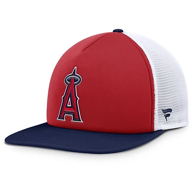 Casquette snapback en mousse fondamentale Los Angeles Angels Fanatics rouge/blanc pour hommes