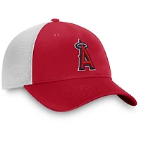 Men's Fanatics Red/White Los Angeles Angels Team Core Unstructured Trucker Adjustable Hat