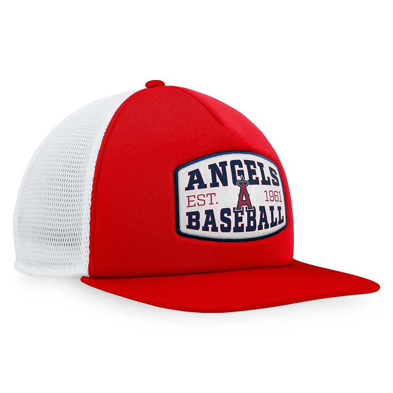 Men's Fanatics  Red Los Angeles Angels Foam Front Patch Trucker Snapback Hat