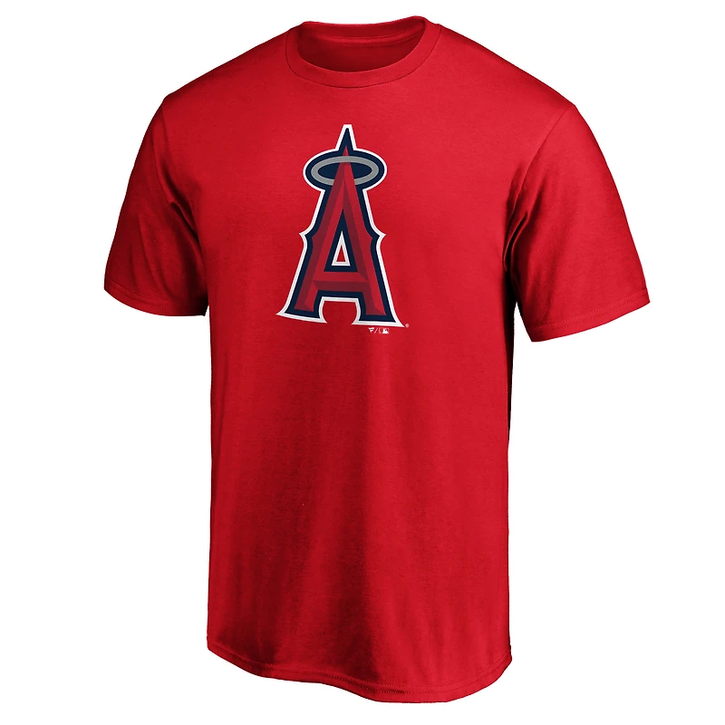 Men's Fanatics Red Los Angeles Angels Official Logo T-Shirt