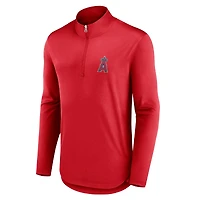 Haut à quart de zip Quarterback Fanatics rouge des Los Angeles Angels pour hommes