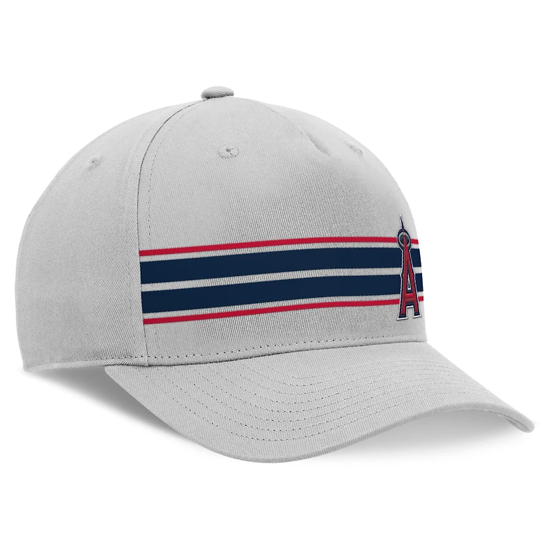 Men's Fanatics Stone Los Angeles Angels Foul Ball A-Frame Adjustable Hat