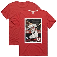 Men's Homage Mike Trout Red Los Angeles Angels 2011 Topps Baseball Card Player T-Shirt